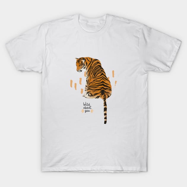 Tiger Print Big Cats Watercolour T-Shirt by likeapeach